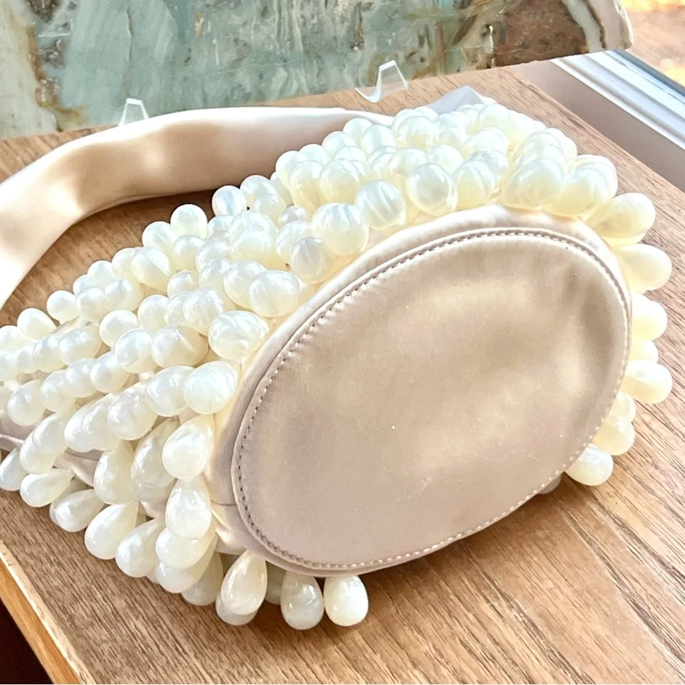 🌺🎉HP🌺 NWT Cult Gaia Gia Satin Shoulder Bag Ivory - Picture 12 of 16